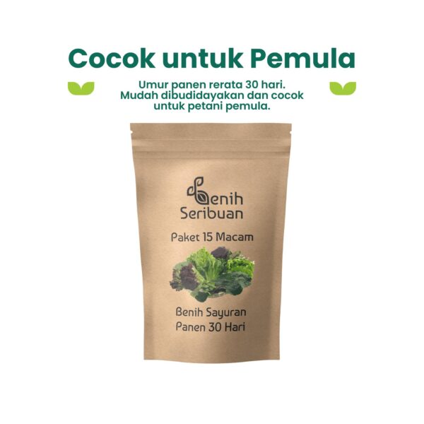 Paket Berkebun Sayur Cepat Panen 30 Hari : Paket 15 Sayur Pemula + Pupuk Organik Cair Daun 250ml