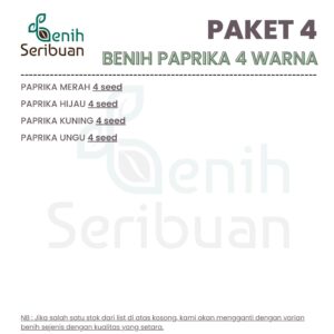 Benih Paprika 4 Macam Benih Sayuran Paket Paprika 4 Warna Seribuan