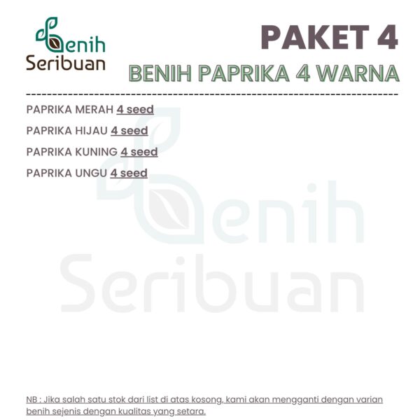 Benih Paprika 4 Macam Benih Sayuran Paket Paprika 4 Warna Seribuan 2 Benih Paprika 4 Macam Benih Sayuran Paket Paprika 4 Warna Seribuan