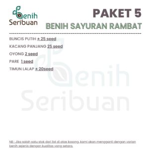 Paket 5 Macam Benih Sayuran Rambat Benih Sayur Merambat Seribuan