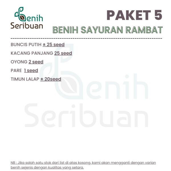 Paket 5 Macam Benih Sayuran Rambat Benih Sayur Merambat Seribuan 2 Paket 5 Macam Benih Sayuran Rambat Benih Sayur Merambat Seribuan