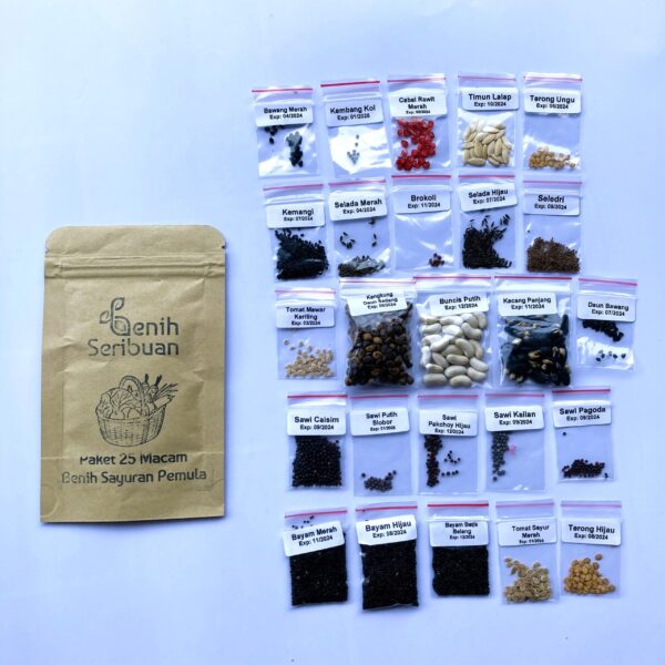 Paket 25 Bibit Sayuran Mudah Tumbuh Benih Seribuan