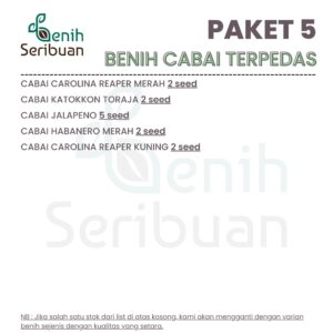 Benih Cabe Pedas 5 Macam Benih Cabai Seribuan Pedas