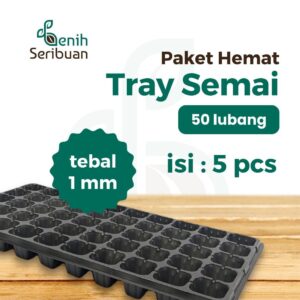 Paket Tray Semai 5 pc Pot Tray Tebal 1 MM Lubang 50 Media Tanam Semai Benih