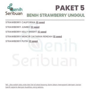 Benih Strawberry 5 Macam Benih Buah Stroberi Unggul Seribuan