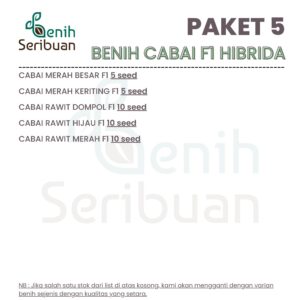 Benih Cabe 5 Macam Benih Cabai Rawit Hibrida Seribuan