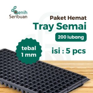 - Paket Tray Semai 5 pc Pot Tray Tebal 1 MM Lubang 200 Media Tanam Semai Benih
