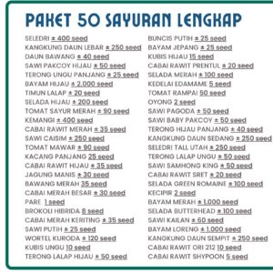 Paket 50 Bibit Sayuran Varian Tanaman Lengkap
