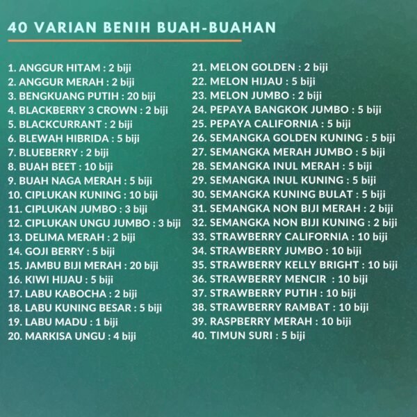 Benih Buah Buahan Hibrida Anggur, Strawberry DLL Tanaman Paket Lengkap Unggul