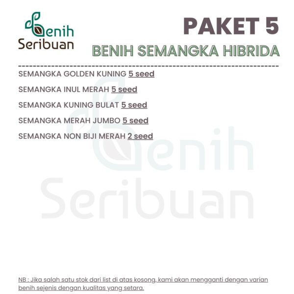 Benih Semangka 5 Macam Benih Buah Semangka F1 Hibrida Seribuan