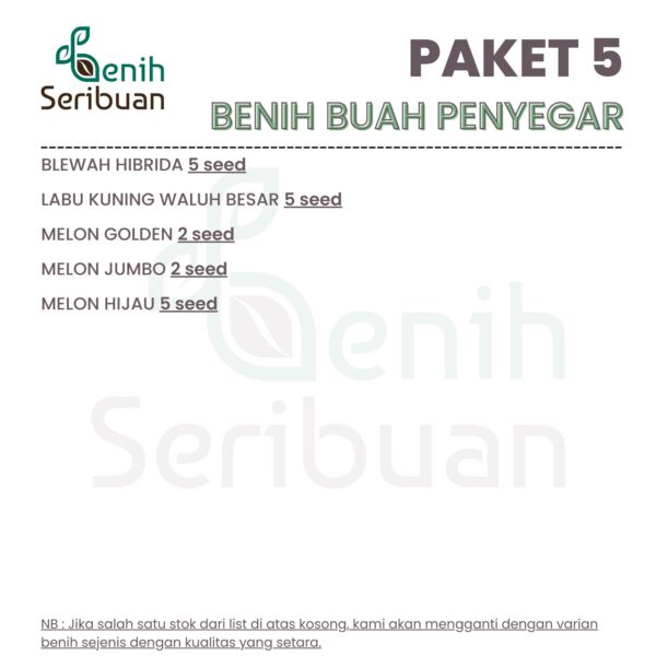 Benih Buah Penyegar 5 Macam Benih Paket Buah-Buahan Segar Seribuan