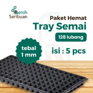 - Paket Tray Semai 5 pc Pot Tray Tebal 1 MM Lubang 128 Media Tanam Semai Benih