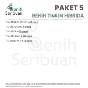 Benih Timun Hibrida 5 Macam Benih Sayuran Mentimun Seribuan Unggul