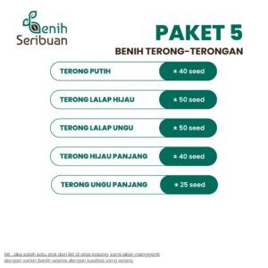 Paket 5 Macam Benih Terong F1 Hibrida Benih Sayur Sayuran Seribuan
